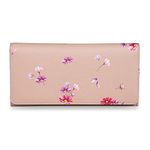 MAI SOLI Cosmos Genuine Leather Hand Wallet for Women, Clutch for Girls, Purse for Women with 12 Card Slots, 1 Coin Pocket and Currency Compartments, Flower Printed Flap Closure Gift for Women - Pink