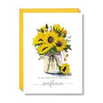 TUMYBee Floral Quilling Card, In the World Full of Rose Be a Sunflower Birthday, Retirement, Boss Inspirational Card for Mom, Women, Daughter, Grandmother with Envelope