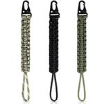 EDC Paracord Keychain 3 Pieces Cobra Weave 550 Paracord 9 Inches Woven Paracord Tether Tactical Lanyard for Men Women Wallet Accessories Carry, for Camping, Fishing, Hunting and Outdoor Emergencies