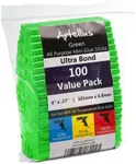 Artellius - Green Hot Glue Sticks 4" x.27" (100 Bulk Pack) - Ultra Bond Hot Melt Adhesive Mini Glue Sticks for All temperature Glue Guns