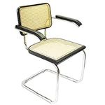 Marcel Breuer Cesca Cane Cantilever Armchair Arm Chair w/Chrome Frame & Black Wood (Made in Italy)