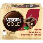 NESCAFÉ Gold Dark Roast & Ground Coffee Capsules, K-Cup Compatible Pods, 30 Capsules