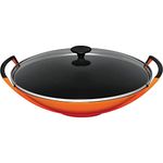 Le Creuset Cast Iron Wok with Glass Lid, 36 cm, 4.5 L, Volcanic, 25304360900460