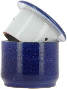 Poterie Turgis - Beurrier à eau en grès bleu 500g - Made in Calvados