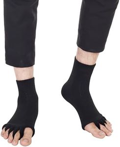 ORTINO™ Toe Separator Socks for easing bunion, hammer toes, plantar fasciitis, foot alignment and pain relief | (unisex) (Black)