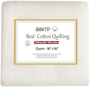 RRKTP Cotton Batting for Quilting，200 g/m² Lightweight Quilt Batting Queen Size，Natural All Season Comfort Cotton Stuffing, Sewing Handmade & DIY Crafts 90"×96"