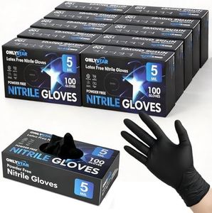 ONLYSTAR Gloves for Cooking Food Prep, 5 Mil 1000Pcs Nitrile Gloves Medium - Food Grade, Latex & Powder Free, Textured, Touchscreen, Disposable, for Restaurant, Massage, Hair Dye, Janitorial, Kitchen