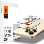 Spigen EZ Fit Optik Pro Tempered Glass Camera Lens Protector for iPhone 14 Pro / 14 Pro Max - Gold (2 Pack)