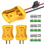 Power Wheel Battery Adapter for Dewalt 20V Battery Adapter Converter Kit 12 AWG Wire with Fuses and Connectors - 3 Pack