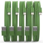 5 Pack(6FT) Original[Apple MFi Certified] iPhone Charger,Lightning Cable Fast Charging Cord iPhone Charging Cable Compatible iPhone 14 Pro Max13/12/11 Pro Max/Mini/XS MAX/XR/XS/X/8/7/Plus iPad-Green