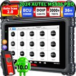 Autel MaxiSys MS906 PRO ECU Coding Scanner, 2024 MS906PRO Upgrade of MS906BT MP900-BT MP900, Android 10.0, Bidirectional Diagnostic, 3000+ Active Test, 36+ Service, CAN FD/DoIP, AutoScan 2.0