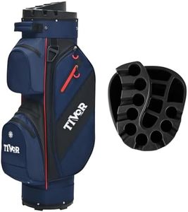 TIVOR 2026 T-Lock Golf Cart Bag-15-Way Full-Length Dividers,9 Pockets, Easy-Access Handle & Ergonomic Straps | Perfect for Cart & Walking, Includes Rain Cover-Blue