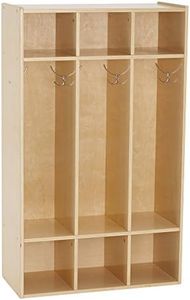 ECR4Kids Streamline 3-Section Coat Locker, Classroom Furniture, Natural