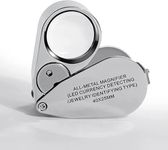 Levin Eye Loupes Magnifier, Led Jewelry Magnifying Glasses Jewelers Loop, 40X Full Metal Best Magnifying Glass Folding UV Illuminated Magnifiers for Rocks, Stamps, Gardening, Kids, Hobbies, Close Work