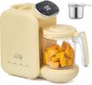 Chefhandy Baby Food Maker, Steamer & Blender with Stainless Steel Basket, Puree Maker with Auto/Manual Blend, Bottle Warmer & Sterili-zer, Safe & Easy-to-Clean Compact Baby Food Processor (Yellow)