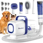 Buenkee Pet Grooming Kit with Vacuum, 2L Large Capacity Dog Grooming Kit with 5 Pet Grooming Tools, Low Noise Pet Hair Vacuum Groomer for Dog Cat Pet