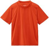 Boys Swim Shirts Rash Guard Short Sleeve Fishing Water Shirts UPF 50+ Sun Protection Rashguard Quick Dry Cool Beach Swimwear for Toddler Youth Kids Neon Orange 4T