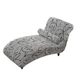 Printed Armless Chaise Lounge Indoor Slipcover Stretch Chair Covers for Living Room Bedroom Stretch Armless Lounge Chaise Slipcover, One Size,j,2pc