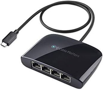 Cable Matters USB C to 4-Port Gigabit Ethernet Switch for Network Sharing on The Move (Thunderbolt Ethernet Splitter, USB C Network Switch, USB C Gigabit Switch) Compatible with Thunderbolt 4 / USB 4