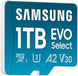 Samsung EVO Select (2024) microSD Card + SD Adapter, 1TB, UHS-I U3, 4K UHD, Full HD, 160MB/s Reading, Memory Card for Smartphones, Tablets and Laptops, MB-ME1T0SA/EU