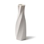 White Ceramic Vase, Modern Creative Spiral Geometry Flower Vases for Rustic Home Decor, Fit for Fireplace, Living Room, Bedroom, Kitchen, Centerpieces, Table, etc.