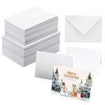 50 Pack Blank Watercolor Cards with Envelopes Set, 140lb Heavyweight 100% Cotton Watercolor Cards, 4 x 6 Inch Foldable Watercolor Cards and Envelopes to Paint or Cards Making for Christmas Birthday