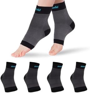 Upgraded Neuropathy Socks for Men Women - Comprex Ankle Sleeves Soothe Relief Socks for Neuropathy Pain, Plantar Fasciitis Anti Fatigue Compression Foot Support Sock for Outdoor indoor Sports,2 Pairs(Grey L)