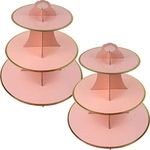 3-Tier Cardboard Cupcake Stand/Tower 2-Set (Pink)