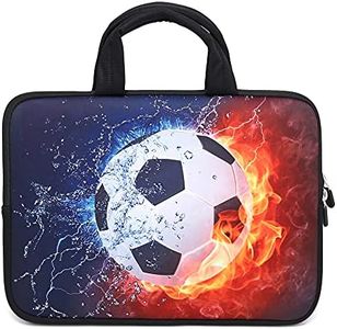 14 15 15.4 15.6 inch Laptop Handle Bag Computer Protect Case Pouch Holder Notebook Sleeve Neoprene Cover Soft Carrying Travel Case for Dell Lenovo Toshiba HP Chromebook ASUS Acer(Cool Soccer)