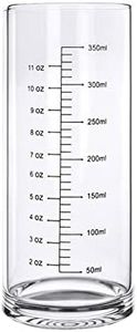 Graduated Glass Drinking Cup, High Borosilicate Glass Measuring Cup for Elderly, Beginners, Weight Loss, Straight Clear Glass with Measurements for Water, Milk, Juice, Milkshake, Coffee (350 ml)