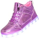 Kids Light up Shoes Led Sneakers USB Charging Flashing Trainers for Boys Girls High Top Sneakers Pink36