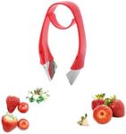 Red Strawberry Huller Stem Remover, Potato Corer, Pineapple Corer, Tomato Corer, Fruits and Vegetables Eye Peeler,Stainless Huller Fruit and Vegetable Tools, Portable Kitchen Gadget Corers and Pitters