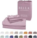 Bella Coterie Luxury Queen Bamboo Sheet Set | Organically Grown | Ultra Soft | Cooling for Hot Sleepers | 18" Deep Pocket | Viscose Made from Bamboo [Lilac]