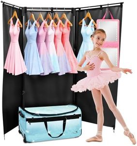 Dance Bag with Garment Rack and Curtain, 28" Rolling Dance Competition Duffle Bag with Garment Rack | Mobile Changing Station Dance Suitcase for Dancer Athlete Livestreamer Cheerleader Cosplayer