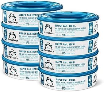 Amazon Brand - Mama Bear Diaper Pail Refills for Genie Pails, Unscented, 2160 Count (8 Packs of 270)