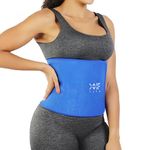 COIF Sweat Waist Trimmer Belt for Women and Men - Abdominal Belt After Delivery - Tummy Shaper Belt - Body Shaper Belt for Exercise & Workout, Stomach Fitness, Back Lumbar Support Blue