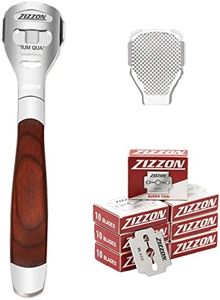 ZIZZON Foot Care Pedicure Callus Shaver Hard Skin Remover Wood Handle 70 Blades