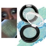 Shimmer Blue Green Glitter Eyeshadow, Highly Pigmented Long Lasting Duochrome Eye Shadow Waterproof Chameleon Eye Makeup Palette, Metallic Eyeshadows Blendable, Multichrome Sparkly Eyeshadow,Talc Free