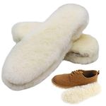 Bacophy 2 Pairs Genuine Thick Sheepskin Fleece Insoles for Women, Premium Warm Fluffy Wool Replacement Cozy Breathable Inner Soles for Shoes Boots Slippers Women Size 8