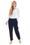 INSIGNIA Ladies Jogging Pants Lounge Trousers (UK, Alpha, M, Regular, Regular, Navy Elasticated Bottom)