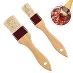 KIPTVO 2PCS Pastry Brushes, Basting Brush, Oil Brush, Cooking Brush, Wooden Pastry Brush, BBQ Basting Brush, Sauce Brushes, for Bread Dough BBQ Sauce Baking Cooking