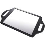 Kobe Regent Street Hand Mirror - Two-Handed Handheld Mirror for Hairdressers, Barbers, and Beauty Professionals; Black Plastic with Handle for Salon Use, Perfect for Back of Head View