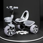 StarAndDaisy Tricycle for Kids 2-5 Years Boys & Girls/Tri Cycles/Trike Cycle with Seat Belt, Bell, 360° Rotating Handlebar & Dual Storage Basket, Childrens Bike Toy with Pedals - Grey