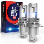 AOLEAD H4 LED Headlight Bulb 9003 High Low Beam 50W 6500K Cool White Fanless Conversion Kit All in One