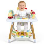 4-in-1 Baby Activity Centre, Grow-with-Me Jumperoo and Tummy Time Mat to Toddler Table, 360° Bouncer with Sensory Music Toys, Height-Adjustable Play Gym for Infant 3 6 12 24 Months, Unisex Gift