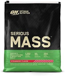 OPTIMUM NUTRITION Serious Mass Protein Powder Gainer, Strawberry, 5.44kg