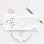 Bliss Collections Small Business Gift Certificates, Pack of 25 Beyond Grateful 4 x 9 Heavyweight Card Stock for Spa, Beauty Makeup or Hair Salon Businesses, Easy to Write On, Great for Holidays