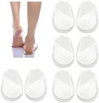 Medial & Lateral Heel Wedge Silicone Insoles - Supination & Pronation Corrective Adhesive Shoe Inserts Foot Alignment, Knock Knee Pain, Bow Legs, O/X Type Leg, OSTE, oarthritis (4 Pairs), 4 Pairs Transparent, 4 Pair (Pack of 1)