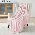 Bedsure Fleece Throw Blanket for Couch - Pink Blankets Lightweight Fuzzy Cozy Soft Plush Warm Blankets and Throws for Sofa, 50x60 inches