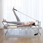 WDUDSUDUW Foldable Pilates Reformer, Pilates Machine & Equipment for Home Use and Gym Workout, Suitable for Beginners and Intermediat Users,Pilates Reformer Machine,Rubber Hose